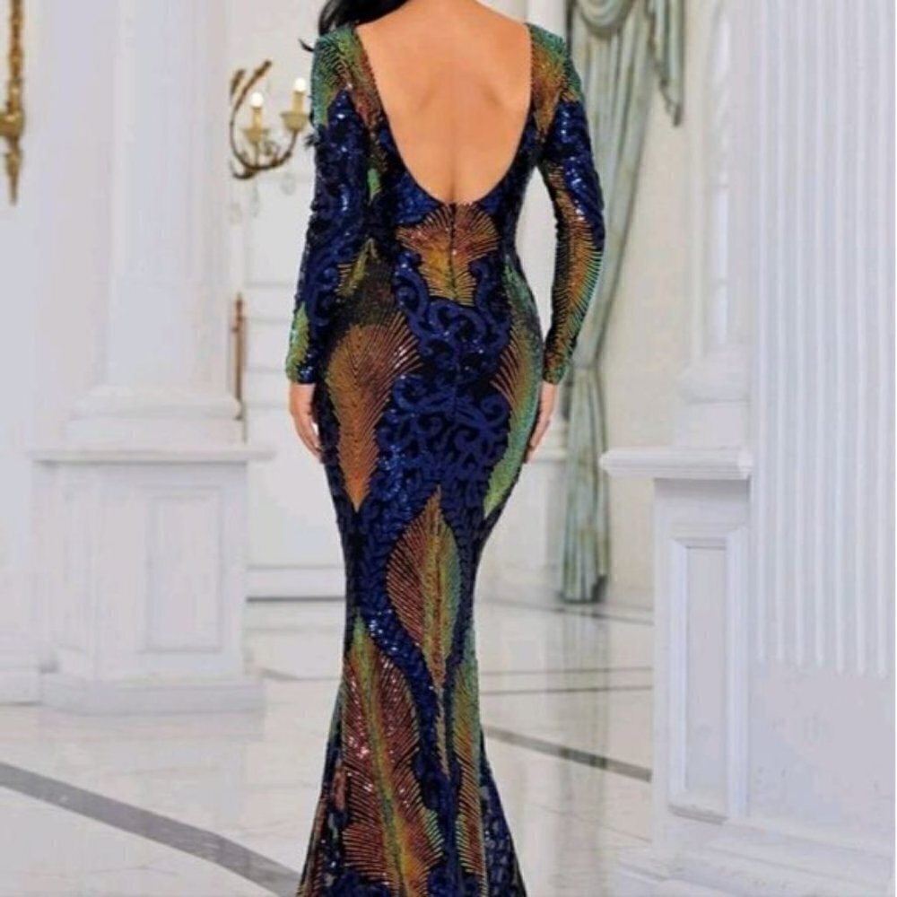 COLORBLOCK  SEQUINED PREMIUM BRAND SPECIAL EVENT MAXI - Picture 4 of 15